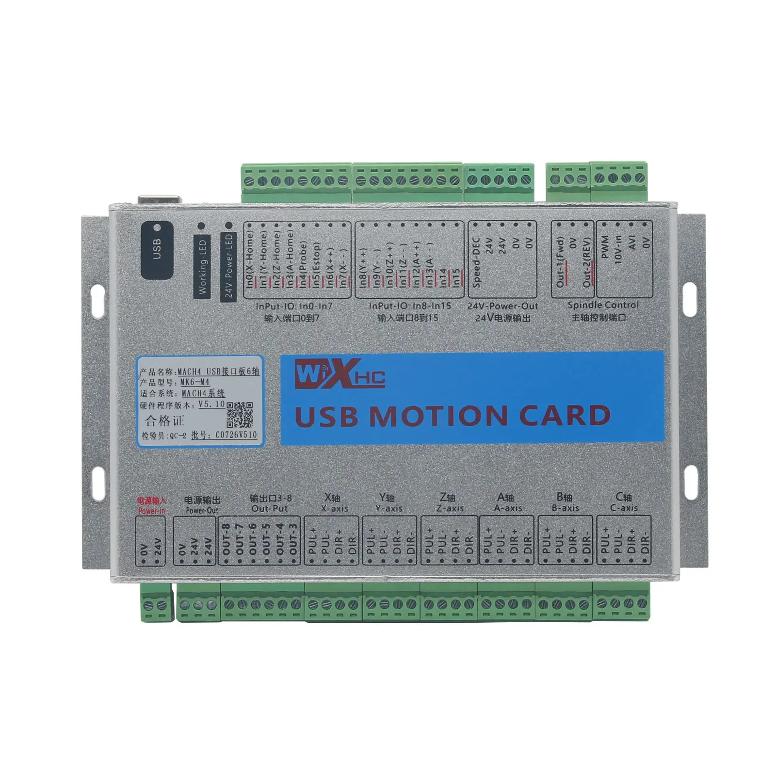 2026 USB 2MHz CNC Mach4 6 Axis Motion Control Card Breakout Board for Machine Centre