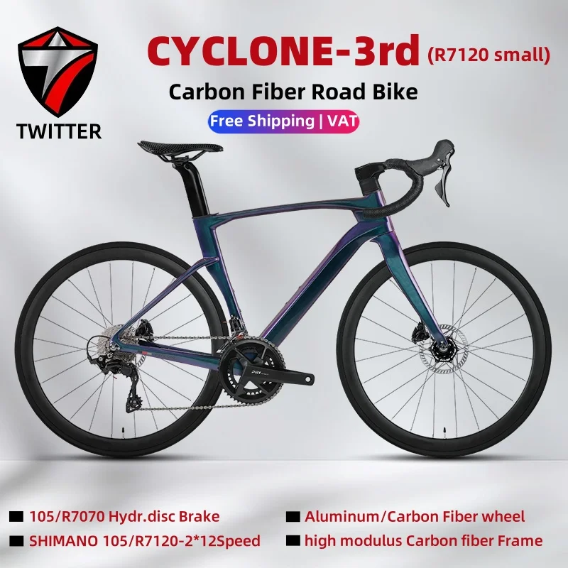 

Twitter Carbon Fiber 700C Road Bike 24 Speed Mechanical Shifting Full Hydraulic Disc Brake for Adult Bicycle Bicicleta