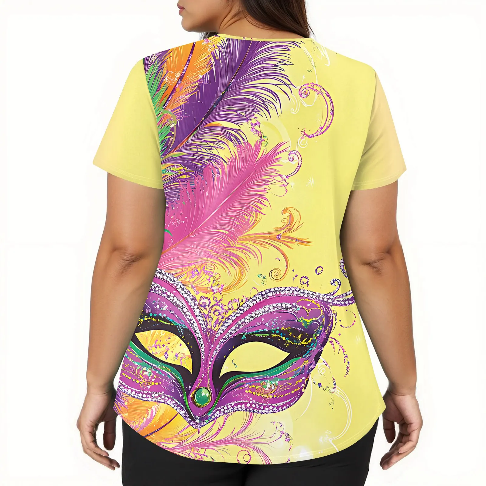 Ropa de trabajo de manga corta con cuello en V a la moda para mujer con bolsillo, uniforme de enfermera con estampado de carnaval, uniforme médico, uniforme clínico, S-5XL