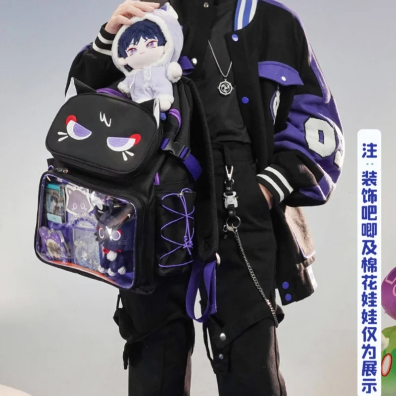Genshin Impact Wanderer Schoolbag Scaramouche Backpack Large Capacity Detachable Pain Bag For Primary Secondary Students view 4