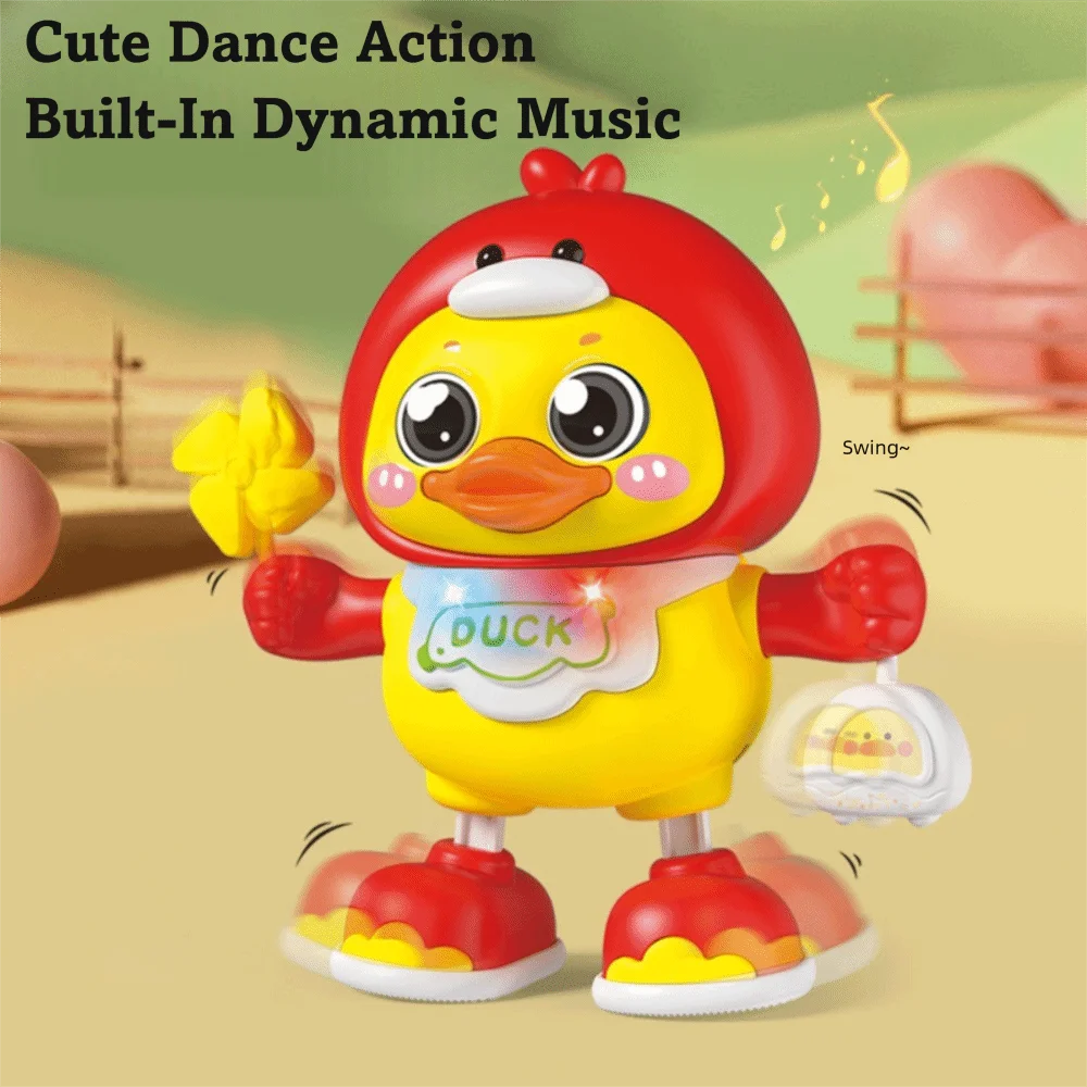 Leuk cartoon elektrisch eendspeelgoed Leuke vorm Kruiptraining Dansende eendspeelgoed met licht Duurzaam Zingen Dansspeelgoed Kinderen Cadeau