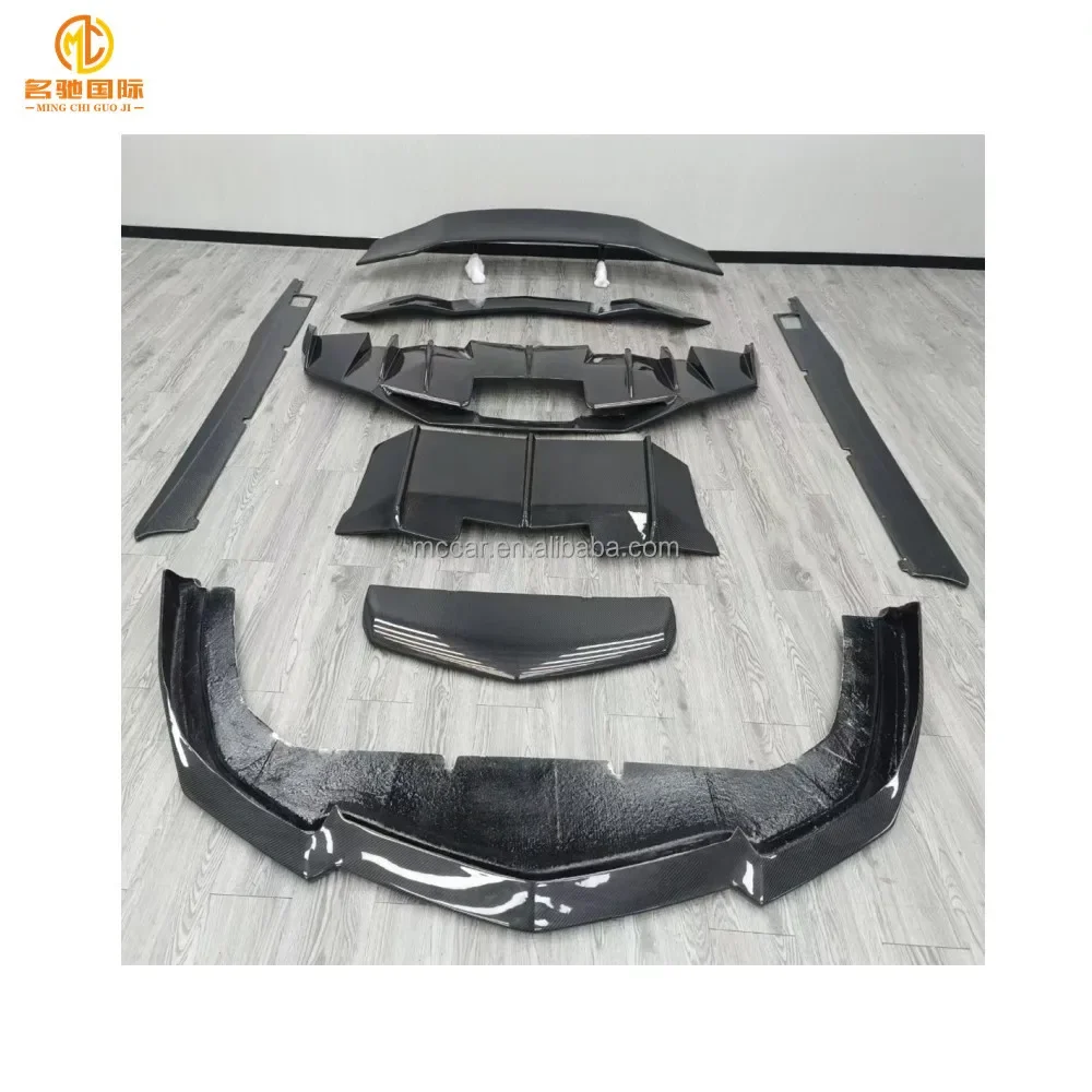 High quality LP700 ART carbon fiber front lip diffuser side skirt for Lamborghini LP720 LP700 carbon fiber  body kit