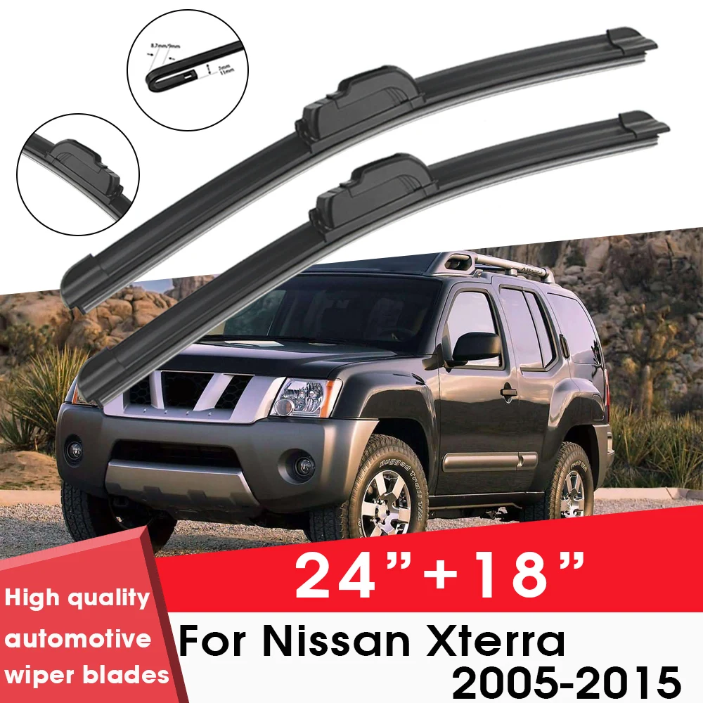 

Car Wiper Blade Blades For Nissan Xterra 2005-2015 24"+18" Windshield Windscreen Clean Rubber Silicon Cars Wipers Accessories