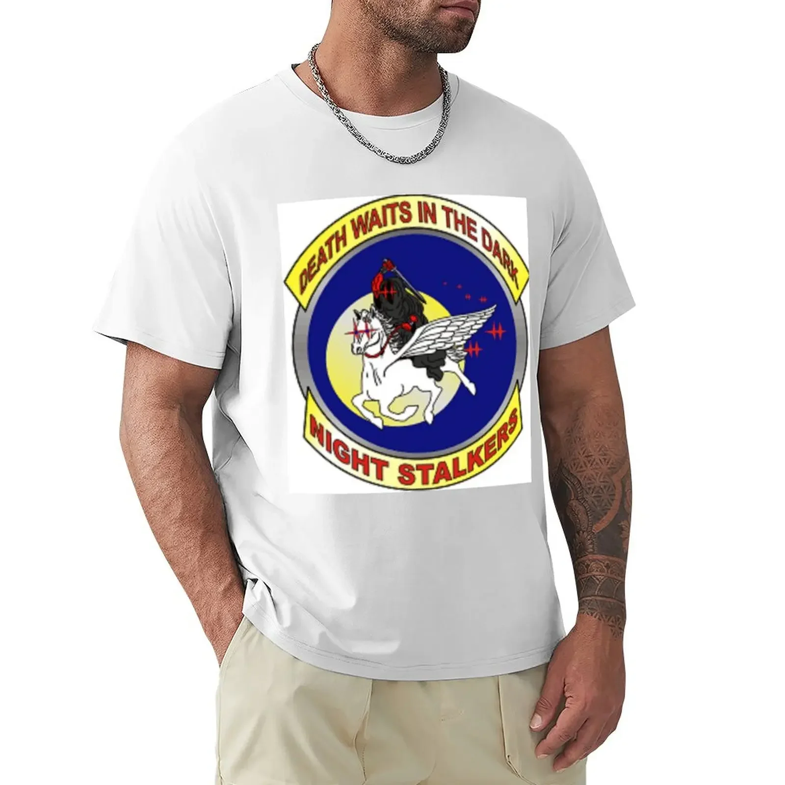 

US Army 160th SOAR – Night Stalkers Sticker Death waits in the dark T-shirt customs cute tops men graphic t shirts