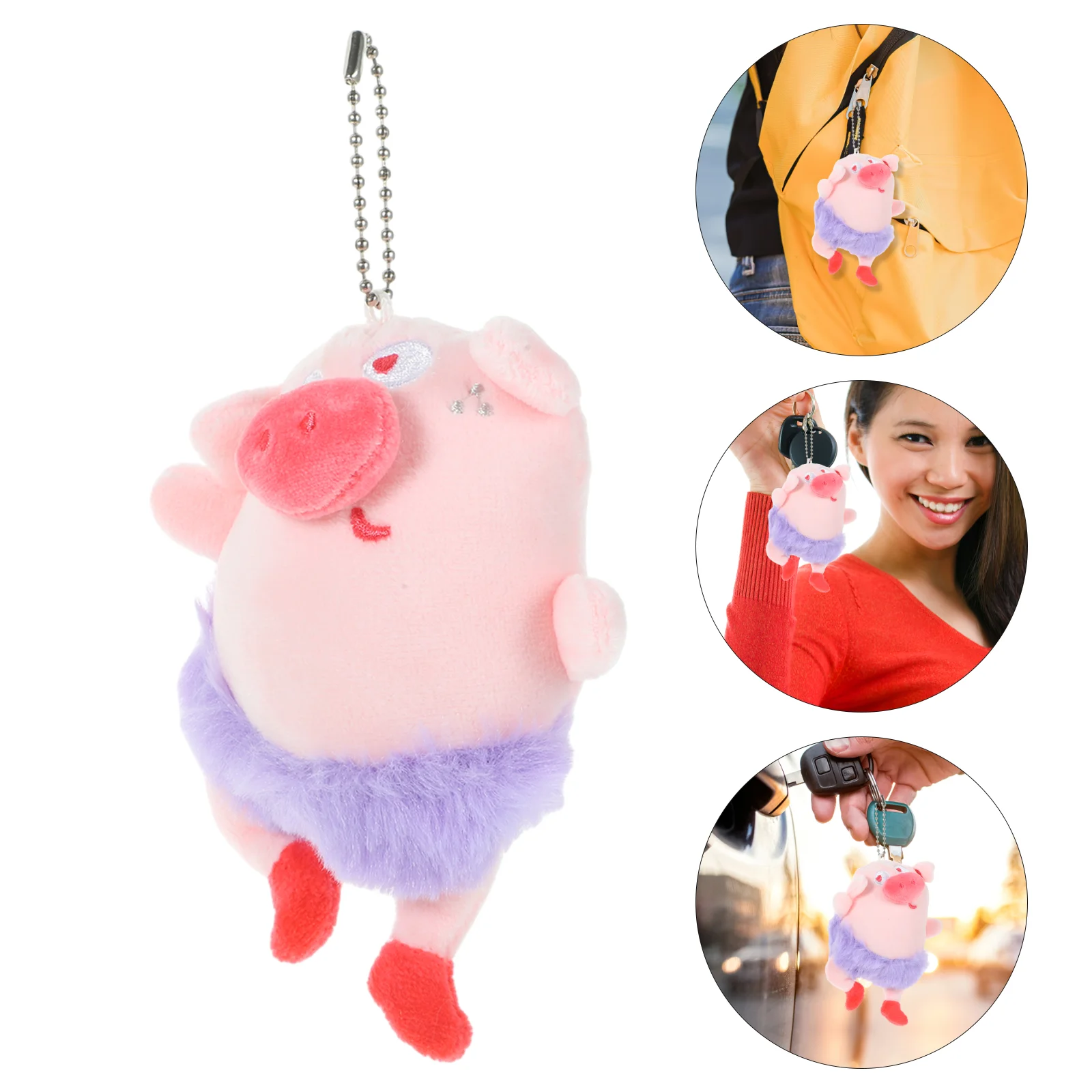 

Pig Handbags Plush For Keychains Pendant Pet Backpack Hanging Ornament Pp Cotton Decor Pendants