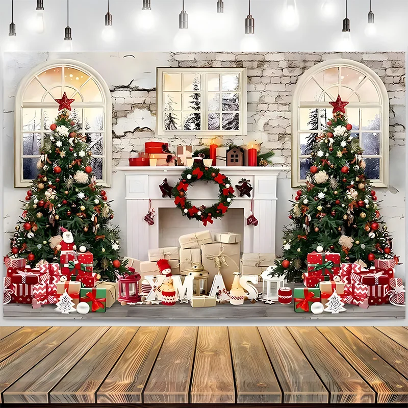 

Sparkling Snowflake Christmas Day Photography Backdrops living Room Decoration Festival Parties New Year Photo Background RD-25