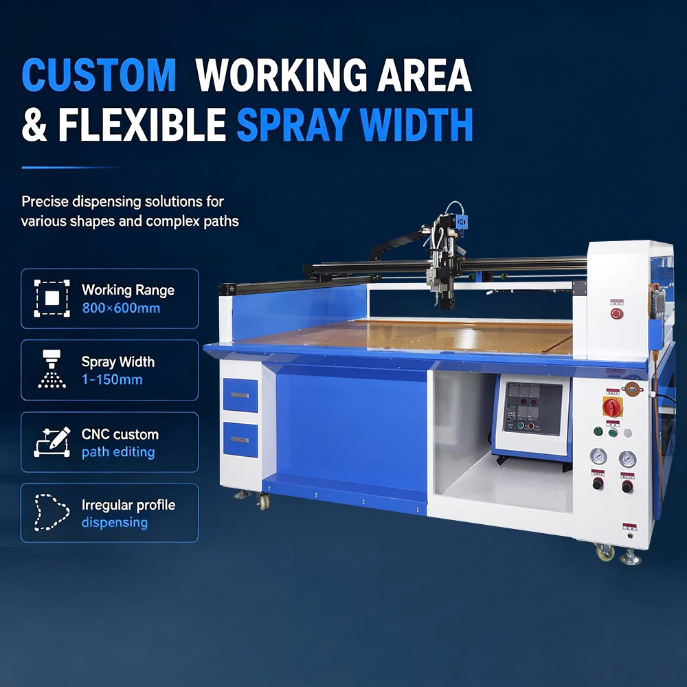 Custom  Dispenser Aplicator Sealing Semi Automatic Desktop 4 Axis Cnc Cold Hot Melt Glue Dispensing Machine for Boxes