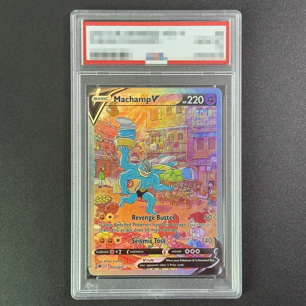 Diy PTCG 2022 P.M. SWORD & SHIELD ASTRAL RADIANCE MACHAMP V Tarjetas de recolección de clasificación Copiar tarjetas graduadas