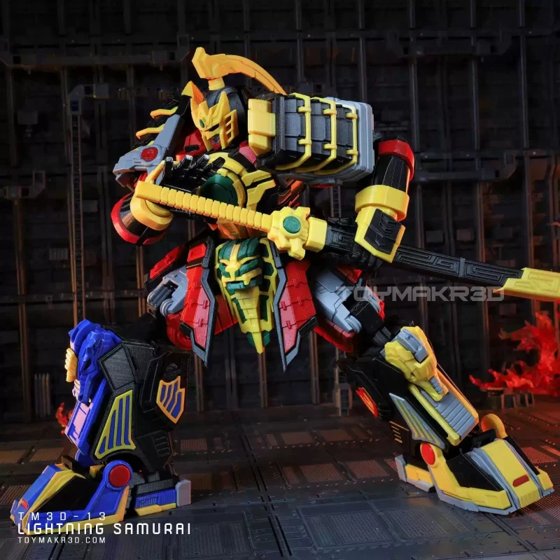Коллекционная 3D-модель Toymakr3d Tm3d 13 Lightning Samurai Megazord Dino Thunder Zord, напечатанная на 3D-принтере, в наличии для взрослых коллекционеров