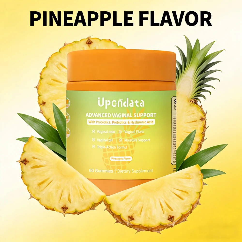 

60 Gummies Flora+ Women Vaginal Probiotic Gummies for pH Balance, Odor and Freshness Sugar Free Pineapple,Vegan Non-GMO