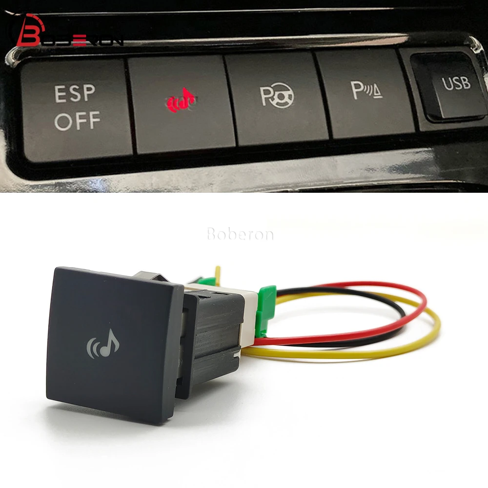 Car Red LED DRL Light Packing Radar Power On Off Camera Mirror Switch Button For VW Golf 6 Jetta 5 MK5 Caddy EOS Scirocco