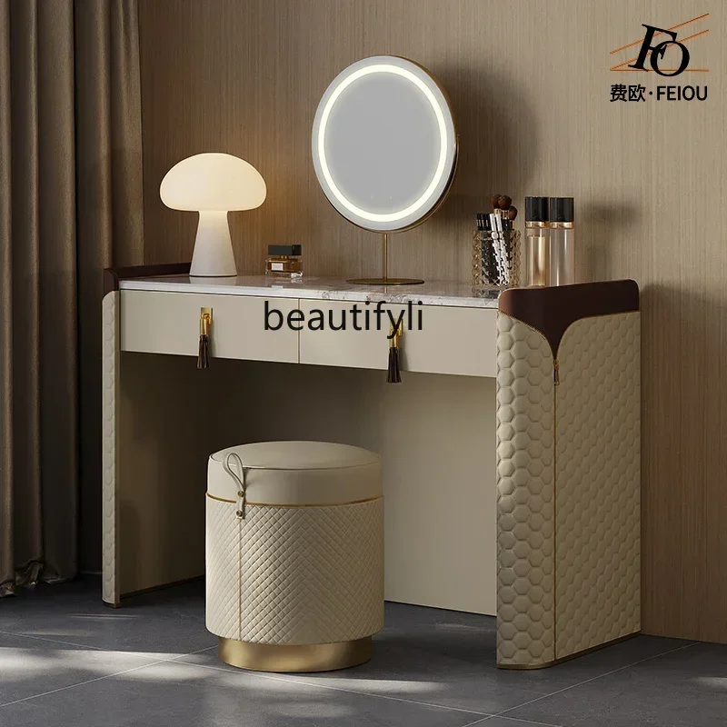 32Light luxury makeup table bedroom modern designer marble Italian high-end dressing table