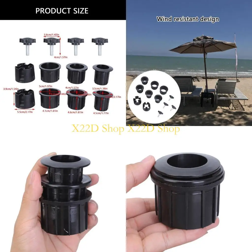 X22D 12Pcs Patio Umbrella Parasol Base Stand Hole Rings Plug Cover Umbrella Base Stand