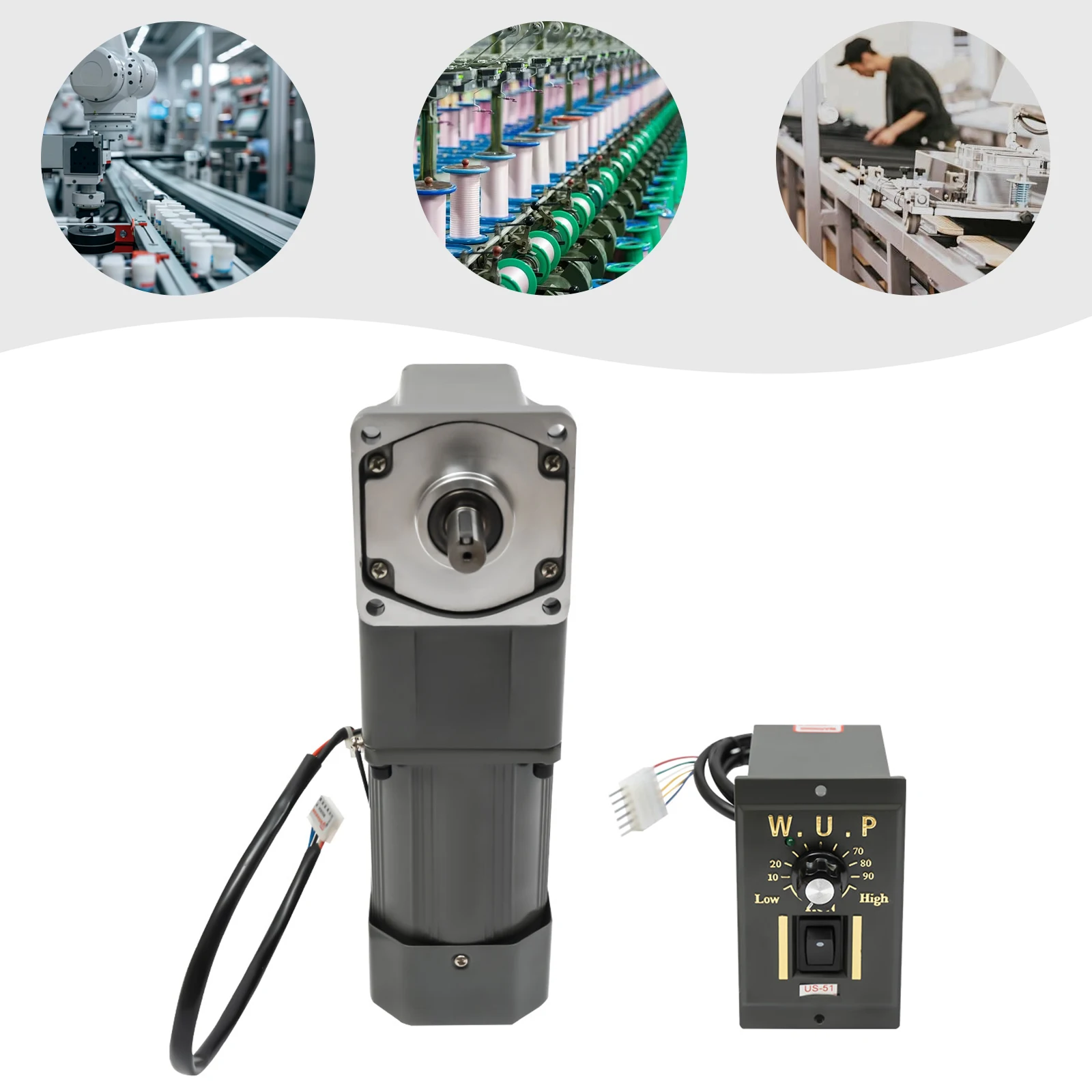 120W 30K 90° Right Angle Output Speed Reduction Motor 1:30 (30K) Electric Speed Reduction Motor Medium Solid Motor