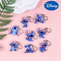 Disney Lilo & Stitch Acrylic Keychain Cute Double-Sided Cartoon Charm Fun Pack Creative Animated Baby Keychain Boys Girls Gift