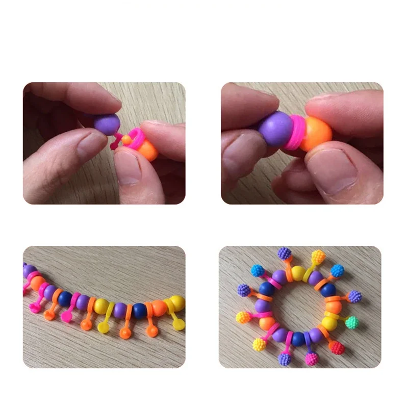 Piezas de cuerda inalámbrica hecha a mano, juguete con cuentas y caja de almacenamiento, joyería creativa, pulsera, juguetes educativos, 550