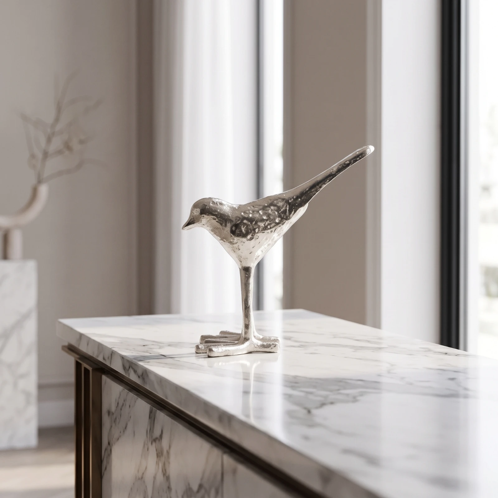 Bird Figurine Sleek Bird Figurine with Base Ornament Modern Decor Compact for Shelf, Living Room