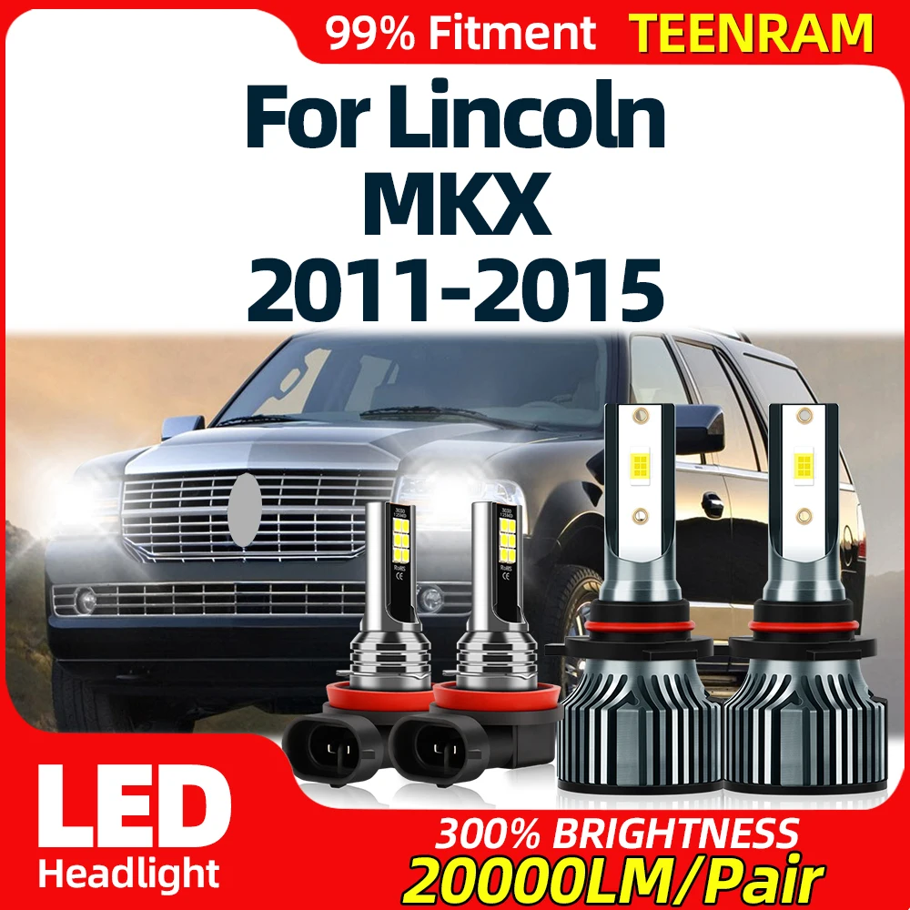 40000LM Car LED Headlight Bulbs 240W Auto Headlamps 12V 6000K White Fog Lights For Lincoln MKX 2011 2012 2013 2014 2015