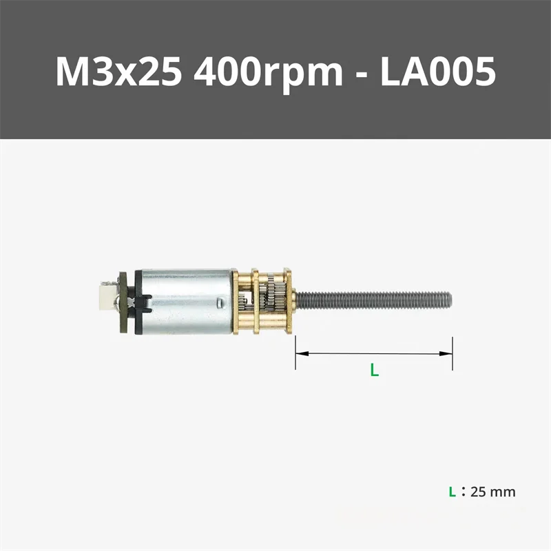 TuoZhu 3D Printing Model Dedicated Standard Part N20 M3 Lead Screw Direct Drive Shaft Motor 25mm 400rpm (1 piece) Thread LA005