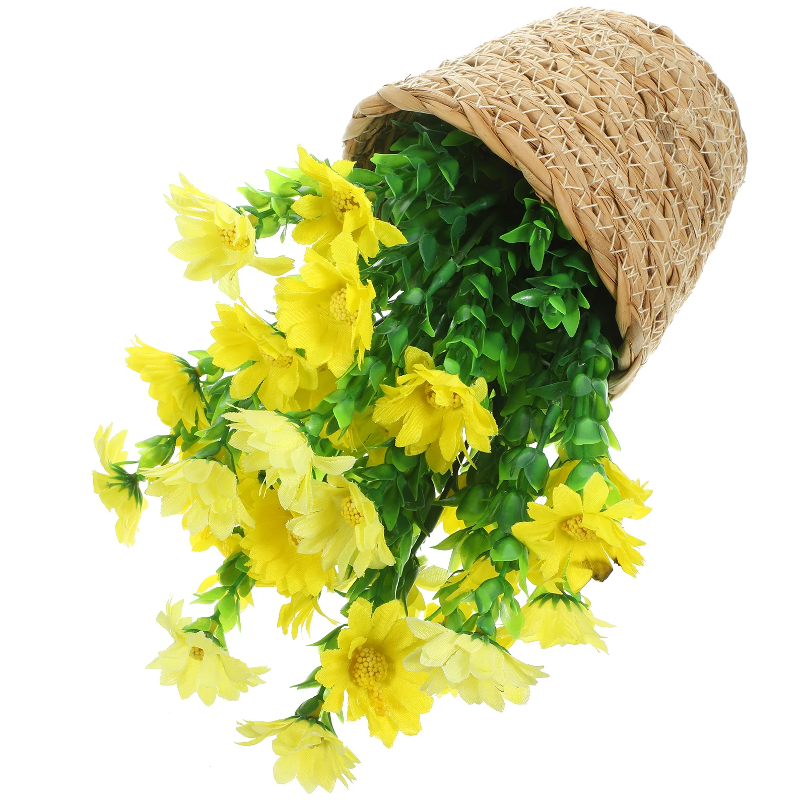

Artificial Potted Plant Realistic Faux Rattan Silk Flower for Home Office Shelf Coffee Table Decor Artificial Plant in Pot