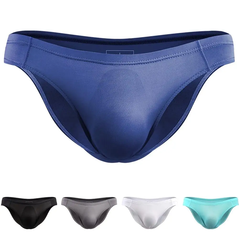 

Breathable Underpants Ice Silk Briefs Athletic Activities Black Dark Blue Light Blue Soft Fabric For Daily Wear