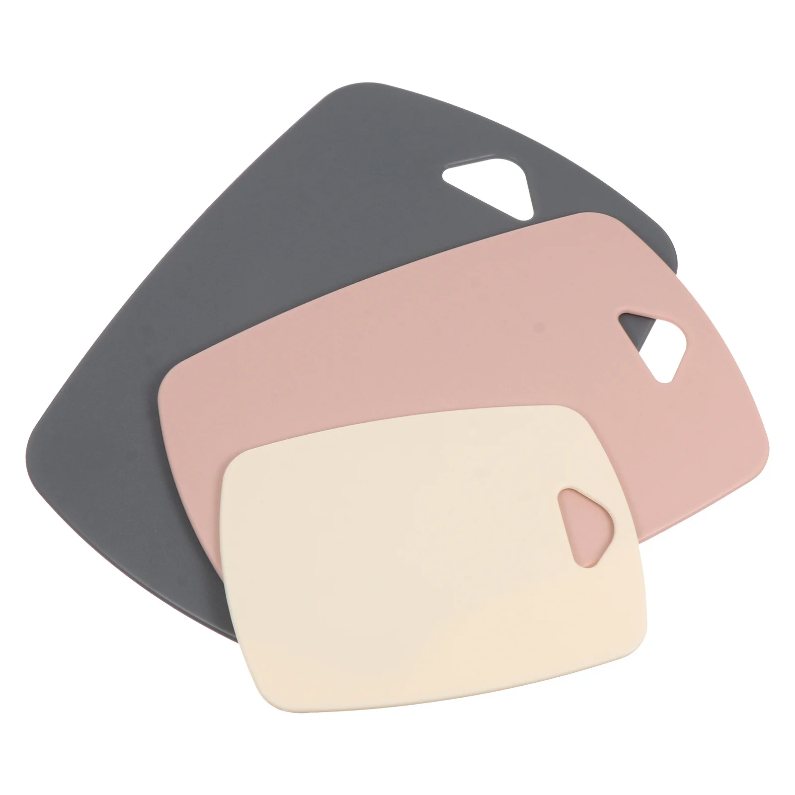 

1Set 3 Sizes Household Fruit Chopping Boards Thin Light Design Easy Carry Food Grade Material Healthy Sanitary