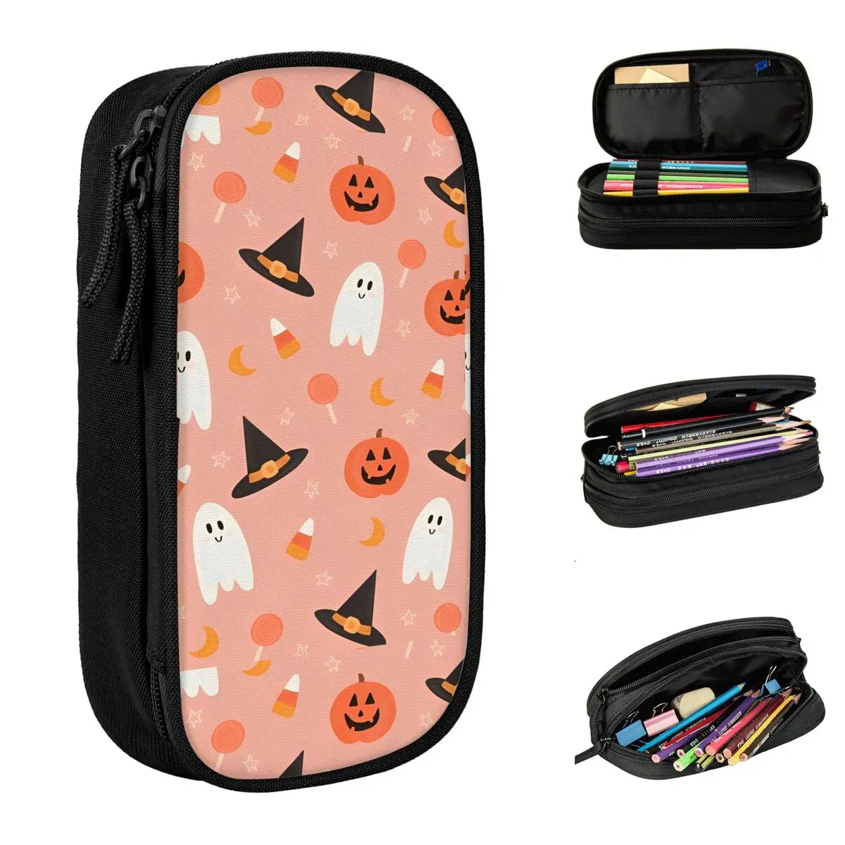 Halloween Pumpkins Ghosts Pencil Cases Lovely Trick or Treat Cute Pen Holder Bag Student Students School Gifts Pencilcases