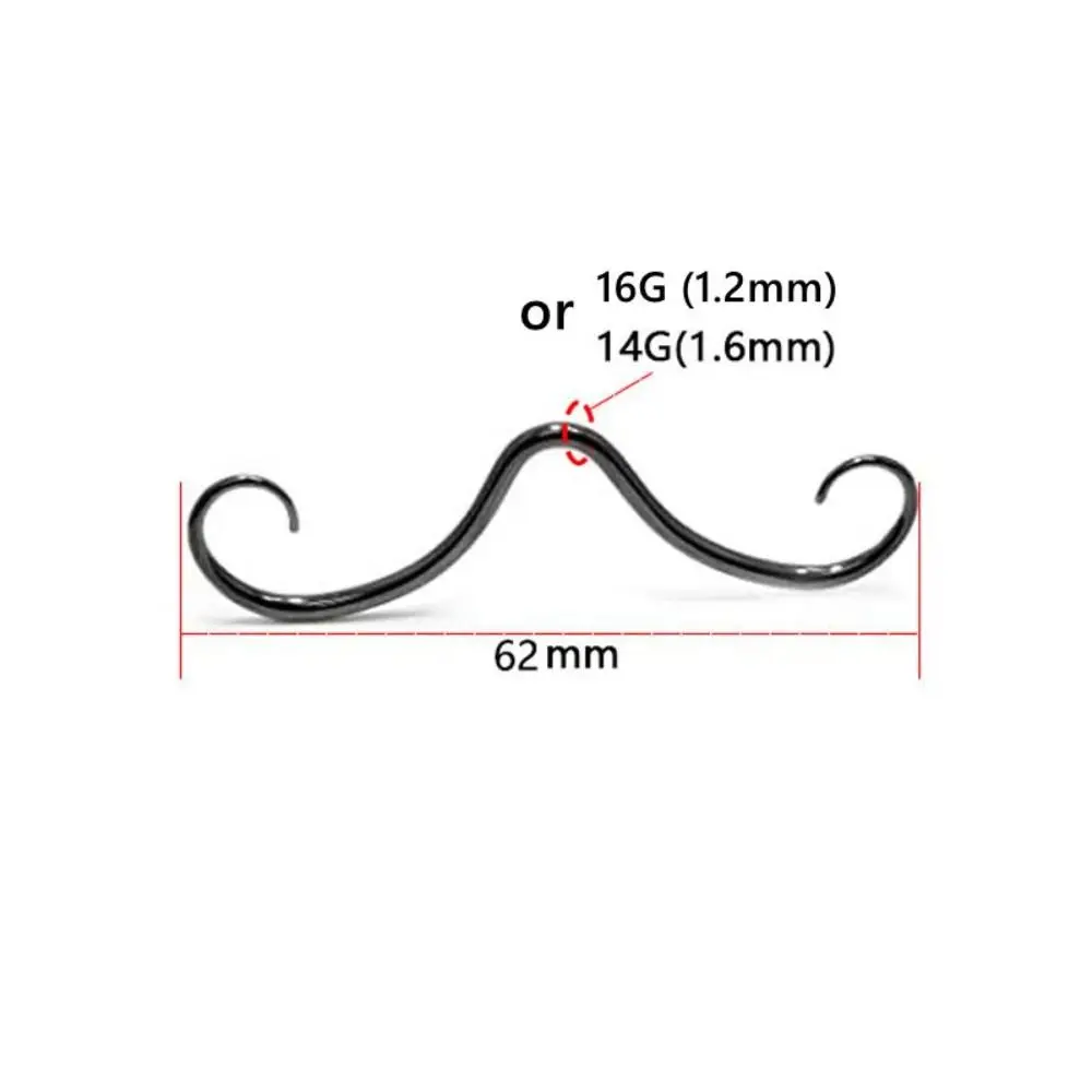 Ювелирные изделия для пирсинга, кольцо для перегородки усов, золотого цвета, кольцо из хирургической нержавеющей стали для усов, носа, бриллиантовое кольцо, аксессуары, украшения для тела