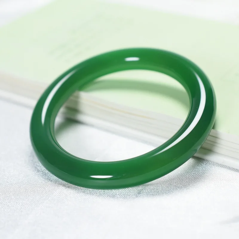 Grade A Burma Jade Bangle Women Healing Gemstone Fine Jewelry Genuine Myanmar Jadeite Green Jade Bangles Round Stone Bracelets