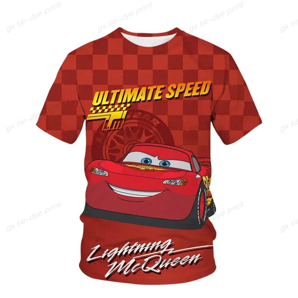 Kawaii McQueen Movie Cars T-shirts 3d Print Kids T Shirt Summer Fashion Cartoons T-shirt Boy Girl Unisex Round Neck Tshirt Tops