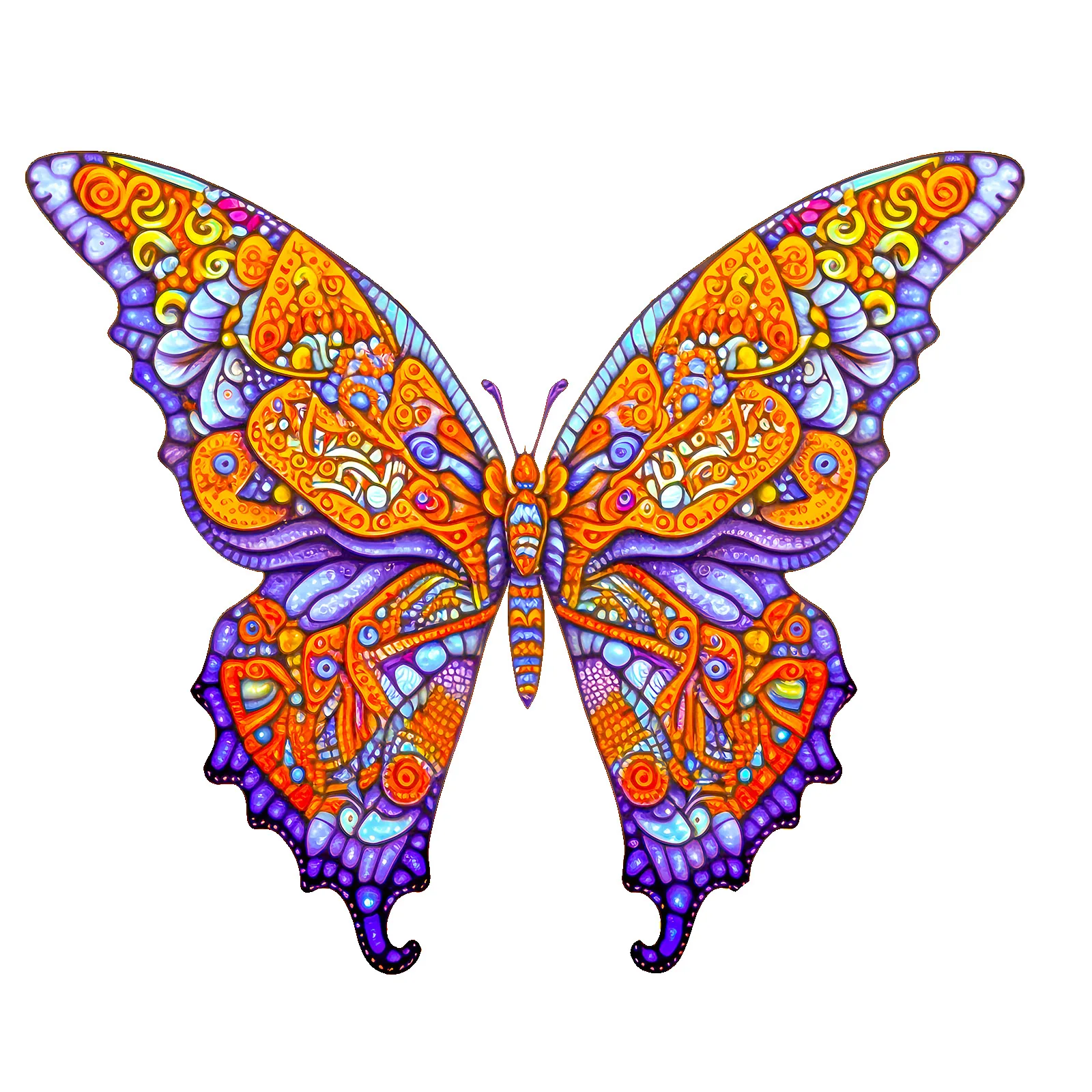 Beautiful Butterfly Pattern Wooden Puzzle, Irregular Animal Shapes, Stress Relieving Toys, Holiday Birthday Gift