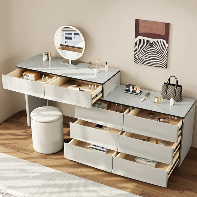 European Cosmetics Dressing Table Girl Luxury Living Room Mobile Storage Vanity Table Mirror Mesa De Maquillaje Home Furniture