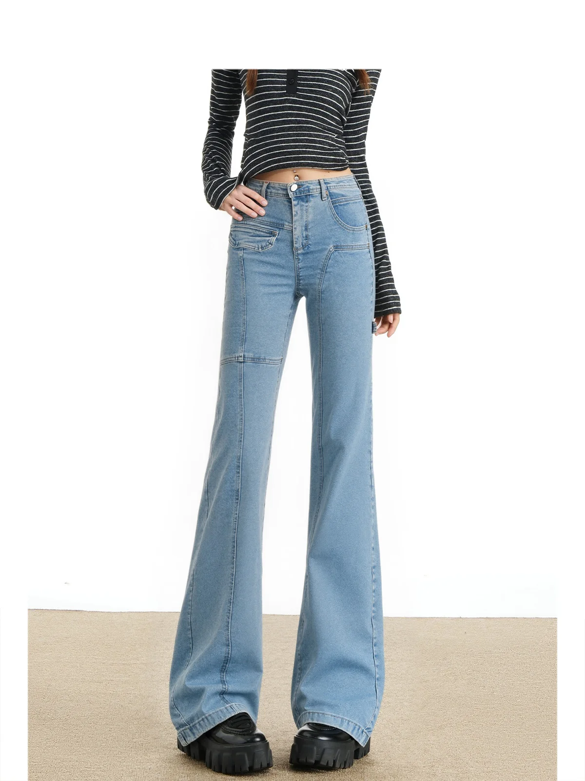 

Forever 21 High Waist Straight Leg Jeans Women's Fashionable Slimming Design Versatile Pants Casual Style Winter Collection