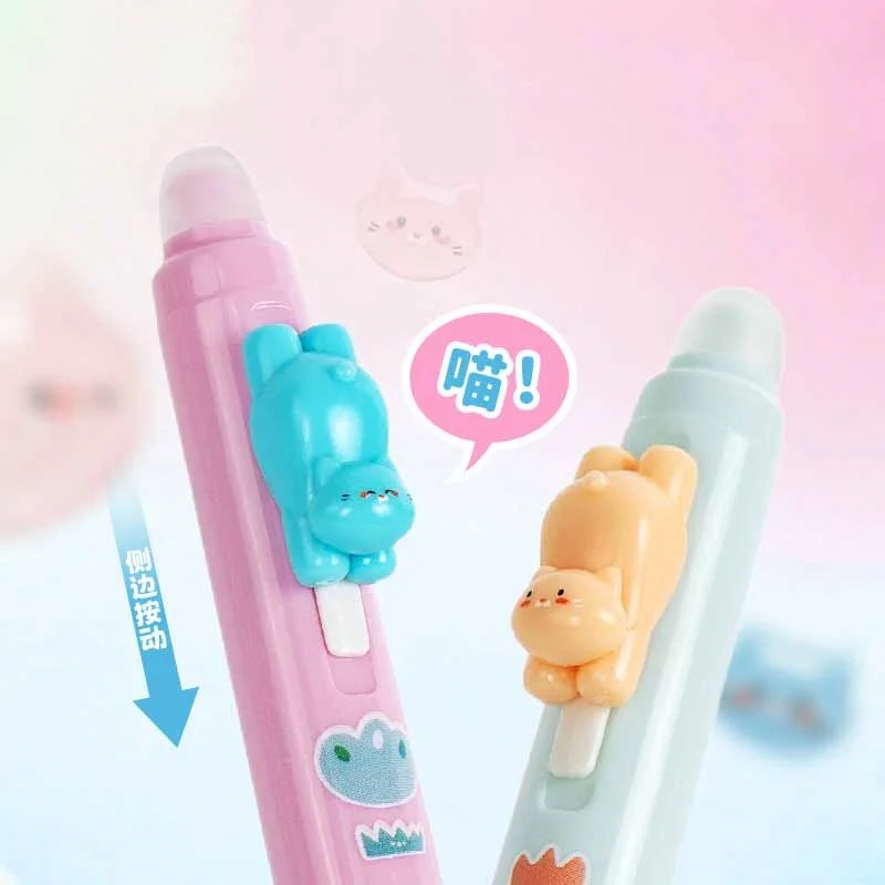36pcs/lot Kawaii Cat Erasable Gel Pen Cute 0.5mm Blue/Black Ink Signature Pens School Writing Supplies