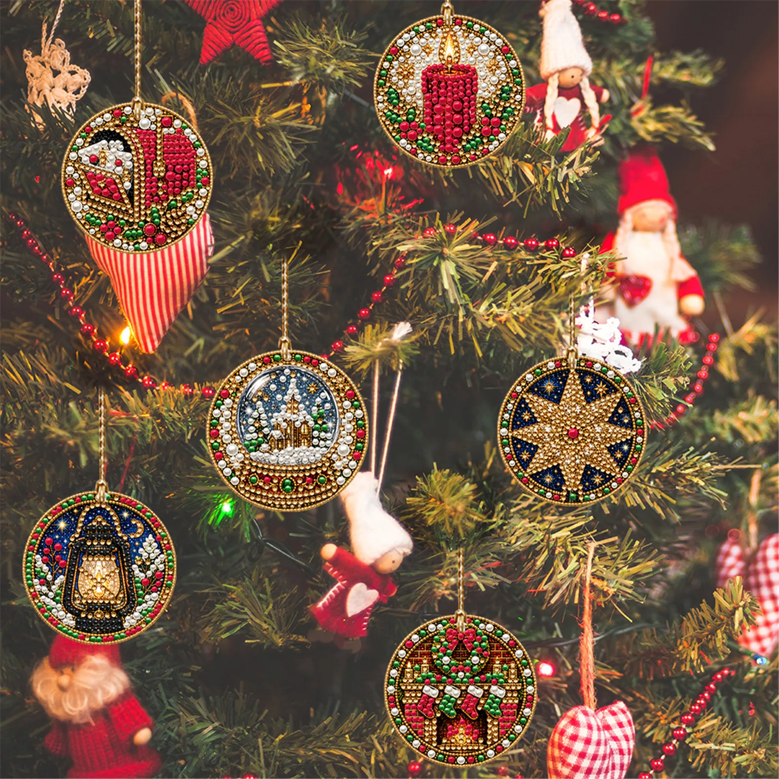 Resin Art Tool Kit - DIY Diamond Painting Christmas Ornaments 6pcs