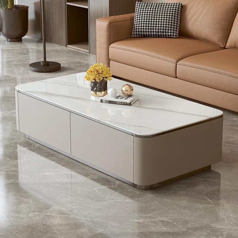 Italy Luxury Storage Coffee Table Modern Designer Drawer Space Saving Coffee Table Home Wood Mesa Centro Salon Furniture