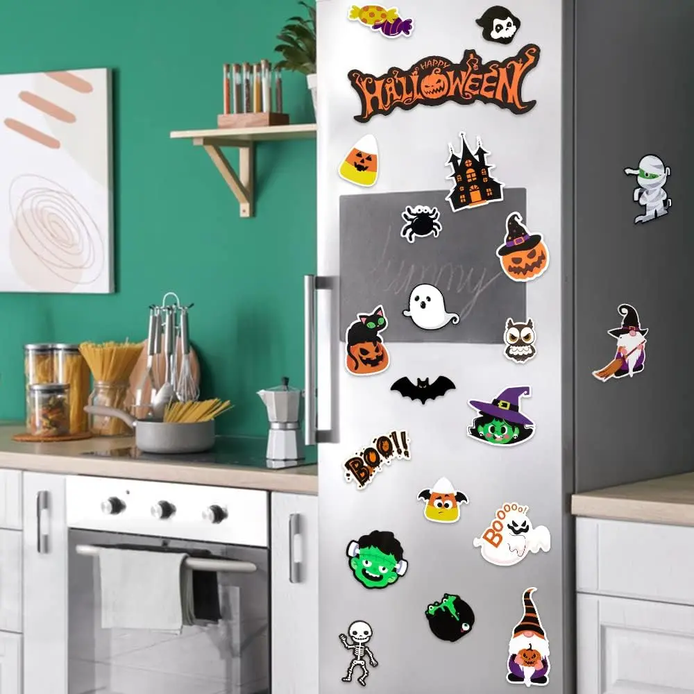 21Pcs Halloween Magnet Car Decorations Waterproof Trick or Treat Automotive Magnet Stickers Refrigerator Magnets Boo Pumpkin Gho