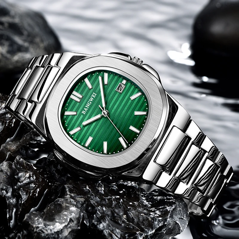 BANGWEI Роскошные мужские часы LIGE брендовые модные повседневные кварцевые наручные часы водостойкие светящиеся часы со стальным ремнем мужские Reloj Hombre