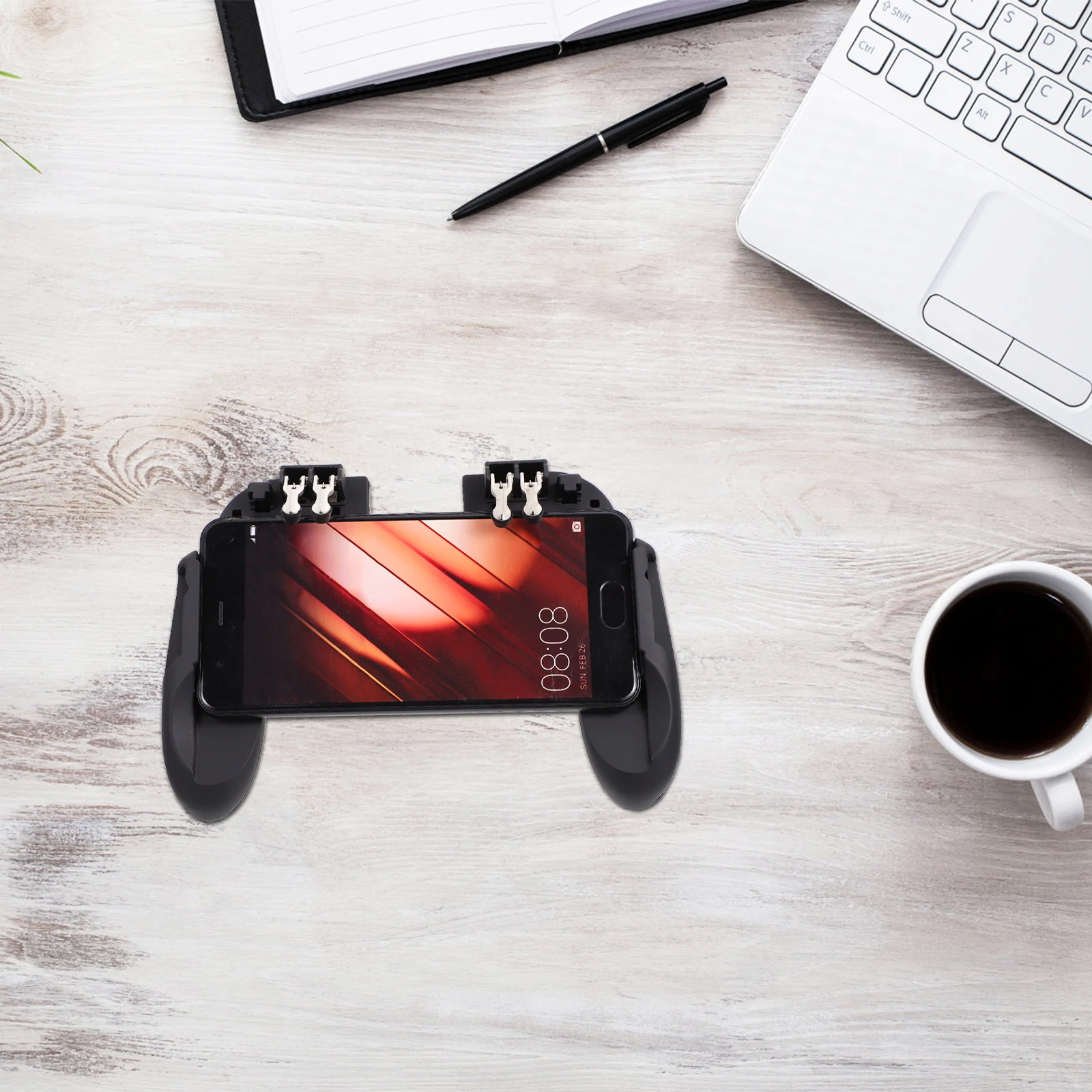 

Mobile Game Handle Controller Trigger For Phone Gaming Ergonomic Anti-Slip 6-Finger Linkage Spring Tension Clamp Support