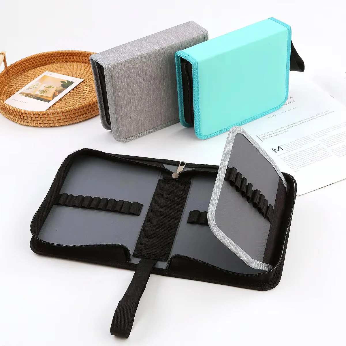 

28/36 Holes Large Capacity Drawing Pen Bag for Student Oxford Art Drawing Pencil Case Gel Pen Stationery Storage Bag Pen Case