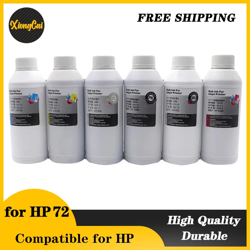 

1000ML Dye Ink for HP 72 Ink Cartridge for HP Designjet T770 T790 T1120 T1200 T1300 T620 T610 T1100 T2300 Printer Dye Ink hp72