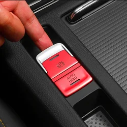 Car Handbrake Auto Hold P Switch Button Engine Ignition Start Stop Button Cover for VW CC Interior Accessories 2021 2022 2023