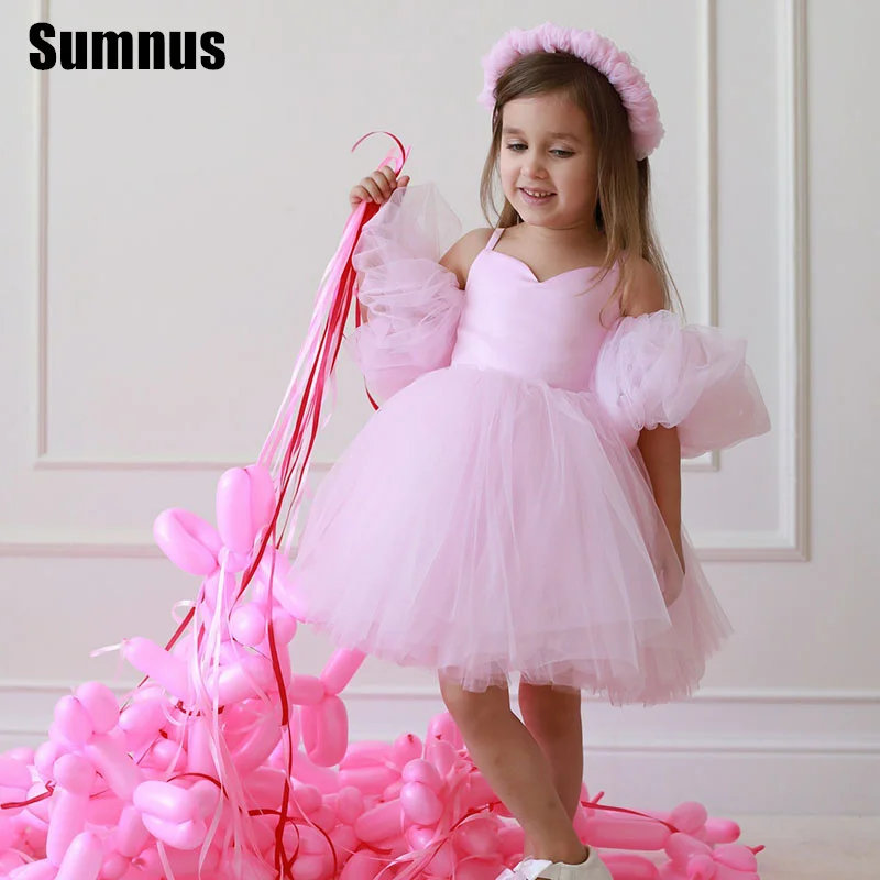 sumnus-cute-a-line-pink-flower-girl-dresses-spaghetti-strap-puff-sleeves-knee-length-wedding-occasion-gowns-customized-2025