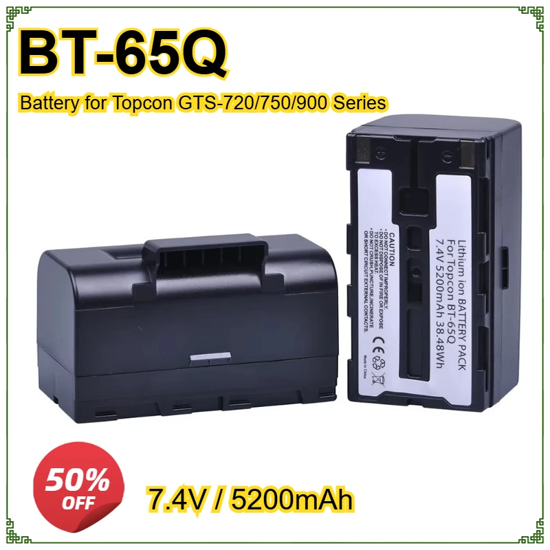 

5200mAh BT-65Q BT65Q Battery for Topcon FC 200 2200 2500 GPT-7000i 7500 GTS-750 900 BT-60Q BT-66Q BT-61Q 7.4V 38.48Wh