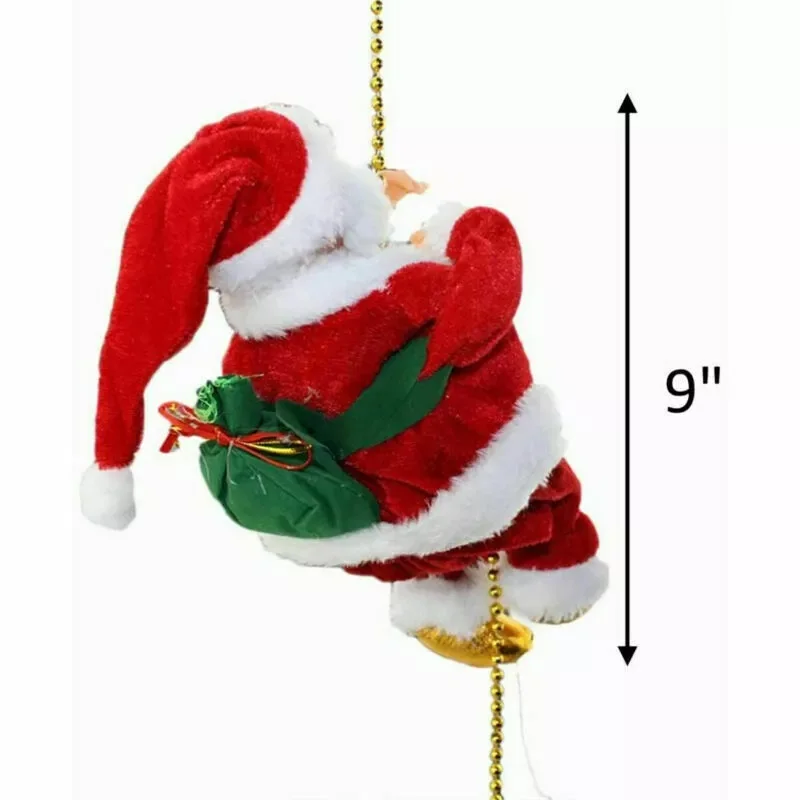 Electric Santa Claus Climbing Ladder Pendant Merry Christmas Decoration For Home 2024 Navidad Xmas Tree Ornament Without Battery