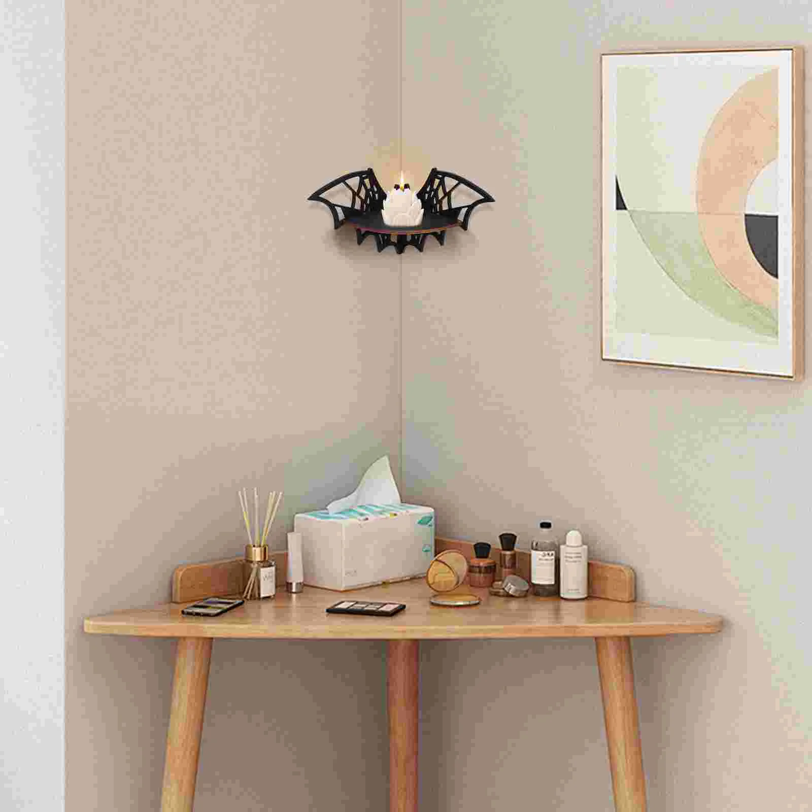 Spider Web Design Wall Mount Corner Rack Wood Display Storage Decor Shelves On Corner Shelf Wall Shelves For Home