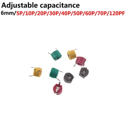 50pcs 5P 10P 20P 30P 40P 50P 60P 70P 120P adjustable capacitance trimmer variable capacitor plastic 6mm JML06-1-120P 20/30/40PF