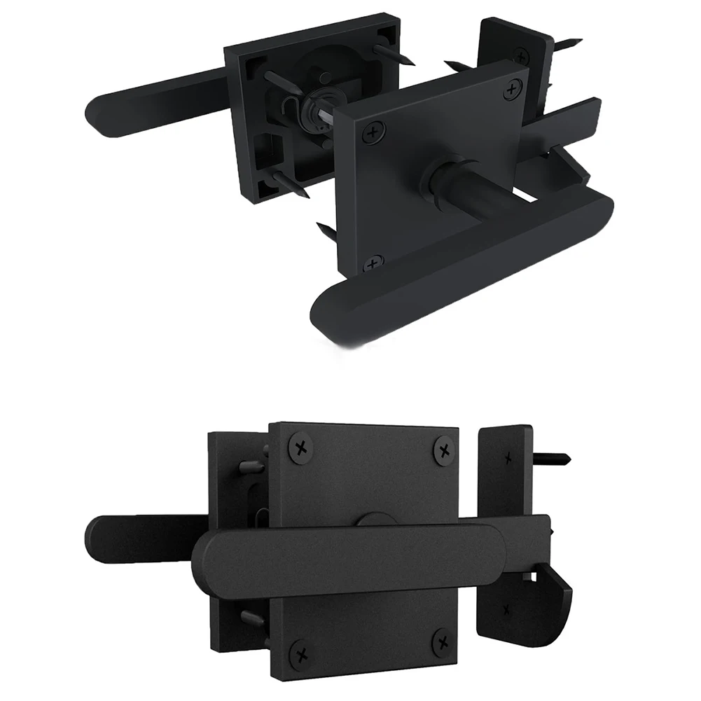 For Garden Safety Barn Door Latch Black Aluminum Latch Flip Door Latch Heavy-duty High-quality Aluminum For Barn Doors