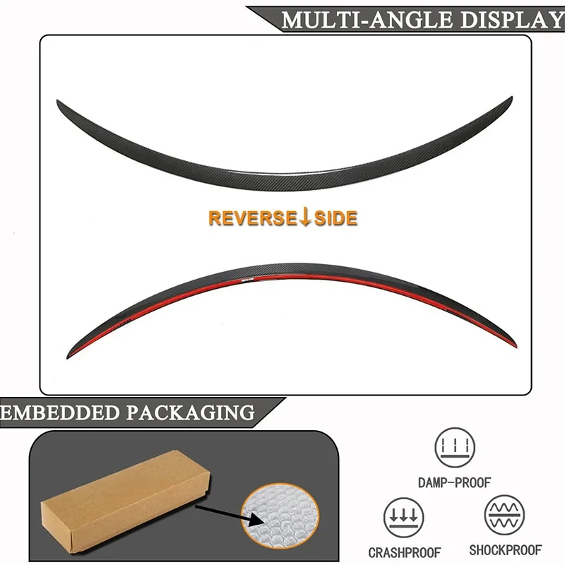 Hot Selling Lightweight Genuine Carbon Fiber Trunk Spoiler UV Treated For Model S 2021-2024