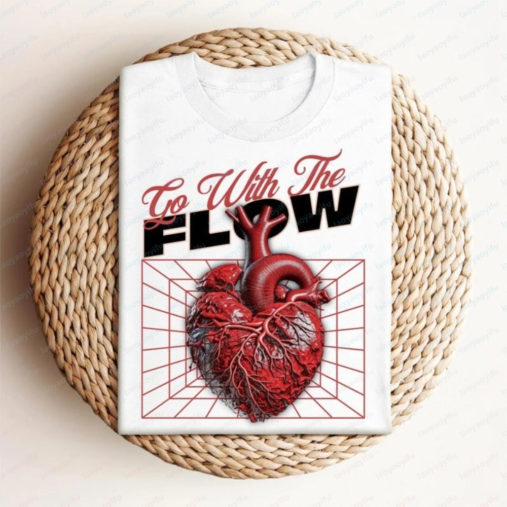 Go with The Flow Heart Shirt CVICU Nurse Cardiology Tee Cardiac Nursing Gift Cardiac Crew Heart Flow Anatomy CVICU Nurse Gift